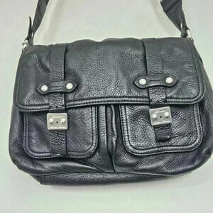 Ralph Lauren Black Pebble Leather Shoulder Bag EUC